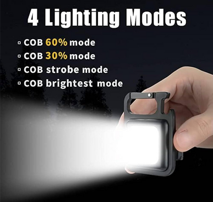 مصباح ليد صغير قابل لإعادة الشحن مع سلسلة مفاتيح