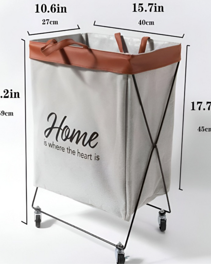 Foldable Laundry Basket Metal Stand with wheels