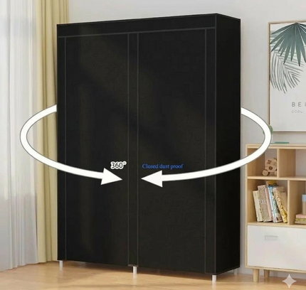 Double Row Portable Fabric Cover Shoe Rack 10 Layer