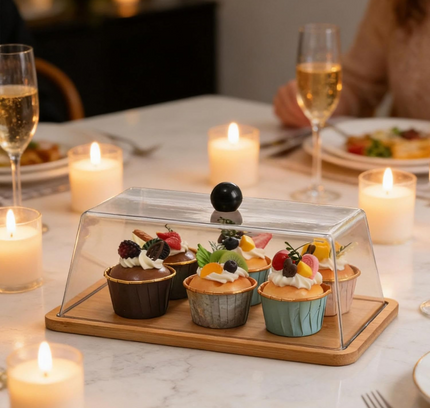 Rectangular Cake Tray with transparent lid