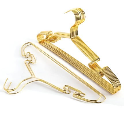 Clothes Hangers  Metal Gold 10 Pcs Set