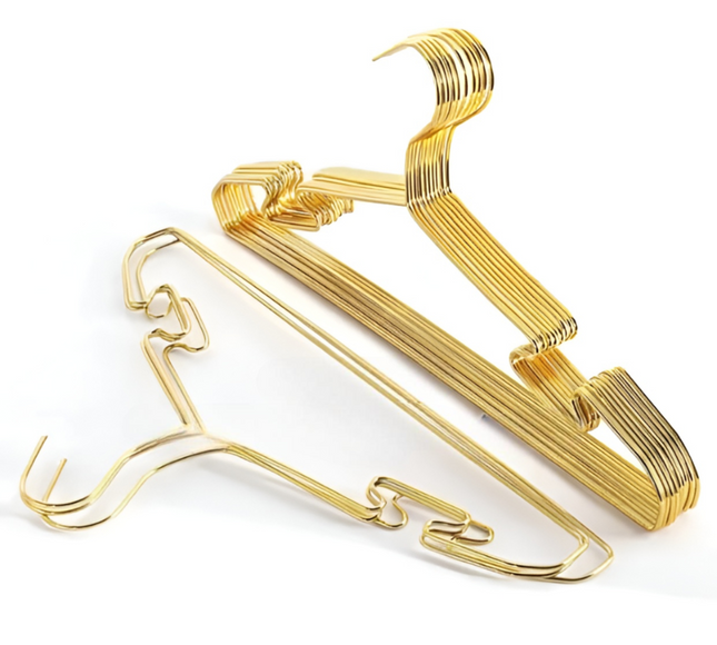 Clothes Hangers  Metal Gold 10 Pcs Set