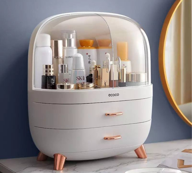 غطاء صندوق تخزين مستحضرات التجميل المكتبي