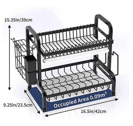 رف أطباق مكون من طبقتين