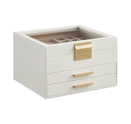 Jewelry Storage Box Organizer with 2 Drawers