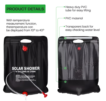 حقيبة استحمام للتخييم سعة 20 لترًا