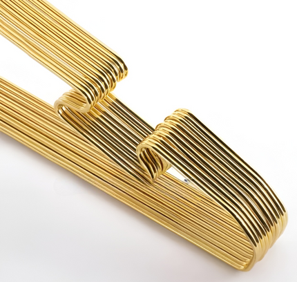 Clothes Hangers  Metal Gold 10 Pcs Set
