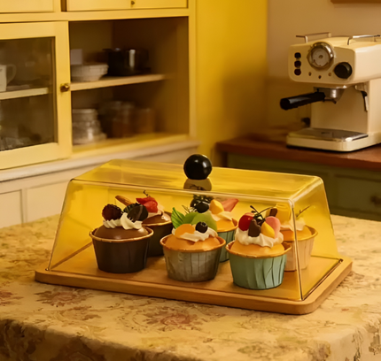 Rectangular Cake Tray with transparent lid