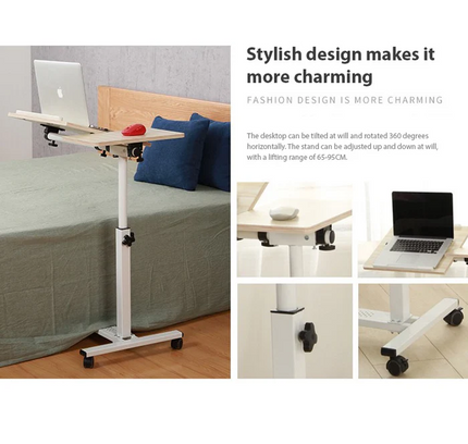 Rolling Laptop Desk with Wheels Adjustable