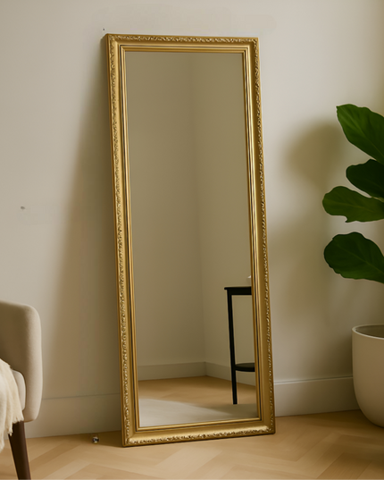 Rectanguler Stand Mirror Golden Frame