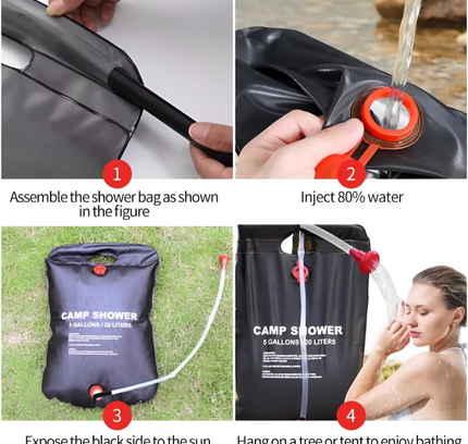 حقيبة استحمام للتخييم سعة 20 لترًا