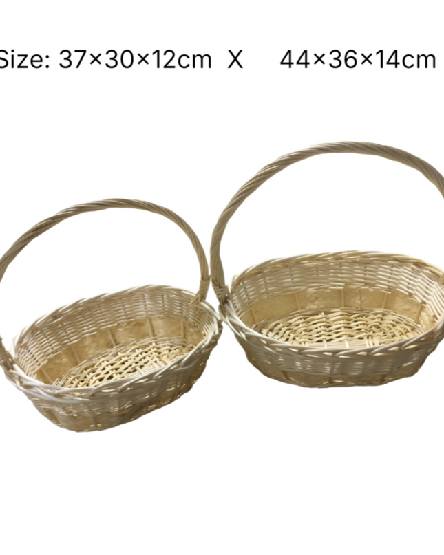 Gift Bamboo Hamper Basket Oval shape 2pcs set