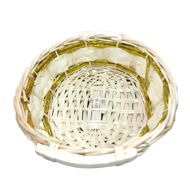 سلة هدايا من الخيزران بيضاوية الشكل