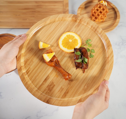 Bamboo Serving Tray Round 3 Pcs Set