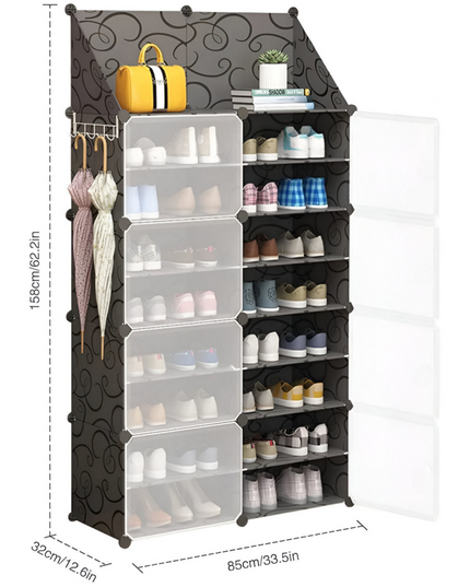 Shoe Rack 2 Column 9 Layer 8 Doors