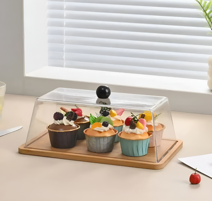 Rectangular Cake Tray with transparent lid