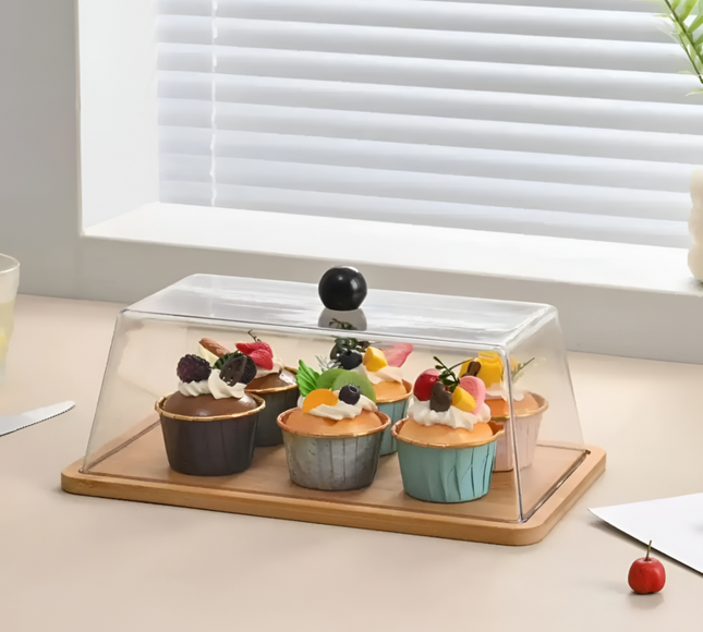 Rectangular Cake Tray with transparent lid