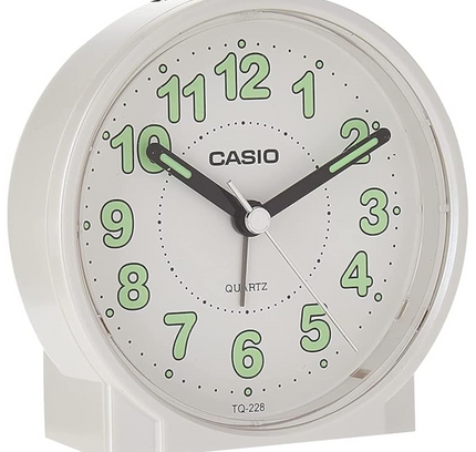 Casio Round Travel Table Top Alarm Clock Tq228-7Df