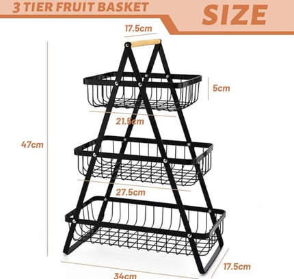 Metal Fruit Basket 3 Tier