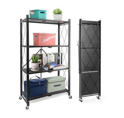 رف تخزين مطبخ قابل للطي مكون من 4 طبقات