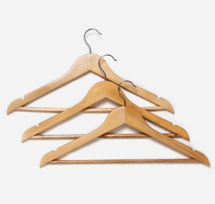 Wooden Cloth Hangers 3 Pcs Set