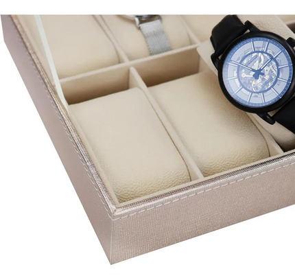 Watch Box Organizer Leather 12 Slots