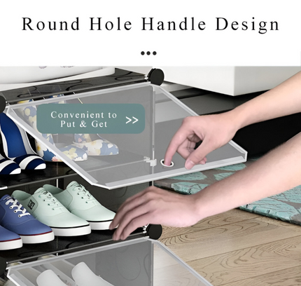 رف أحذية مكون من عمودين و6 طبقات و6 أبواب