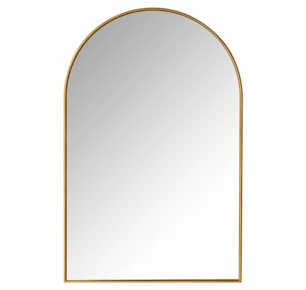 Wall Mounted Arched Golden Frame Mirror