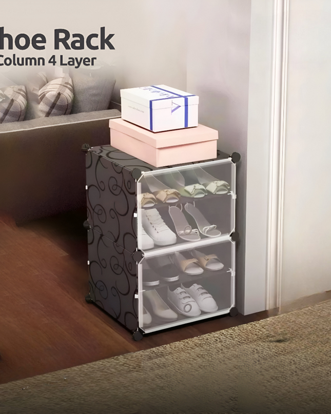 Shoe Rack 1 Column 4 Layer 2 Doors