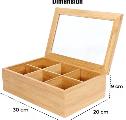 Bamboo Storage Box Tea Box 6 Slots
