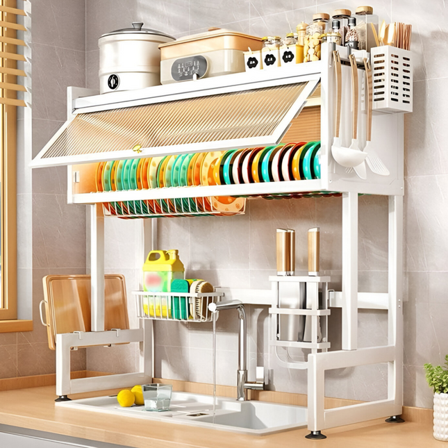 رف حوض المطبخ مع باب