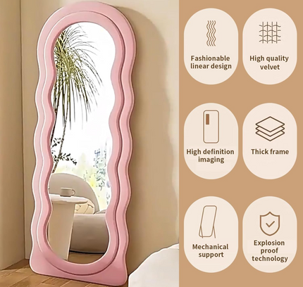 Irregular Wavy Shape Full Length Mirror