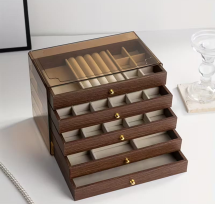 Wooden Jewelry Box Organizer 5 Drawers