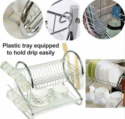 2 Layer Dish Drainer Rack