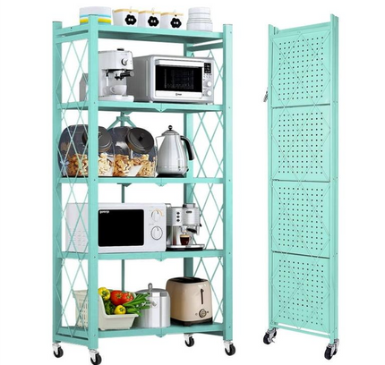 رف تخزين مطبخ قابل للطي مكون من 5 طبقات