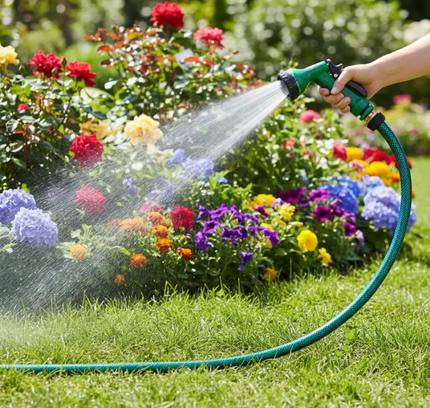 Flexible PVC Garden Hose Pipe with Gun Set 15 Meter