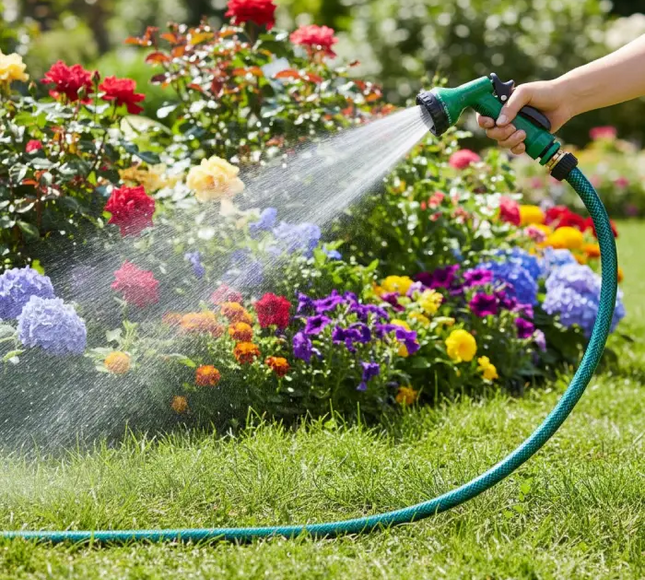 Flexible PVC Garden Hose Pipe with Gun Set 15 Meter
