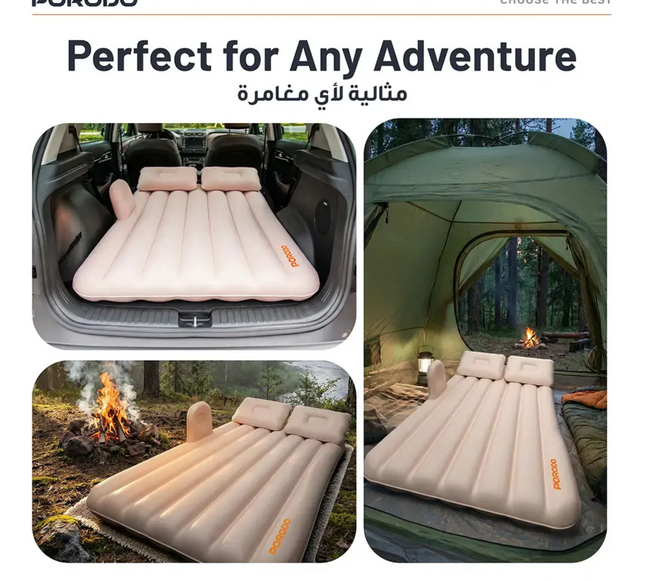 Porordo Inflatable Car Air Bed Mattress