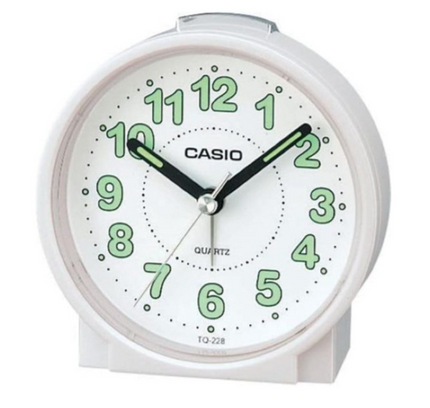 Casio Round Travel Table Top Alarm Clock Tq228-7Df