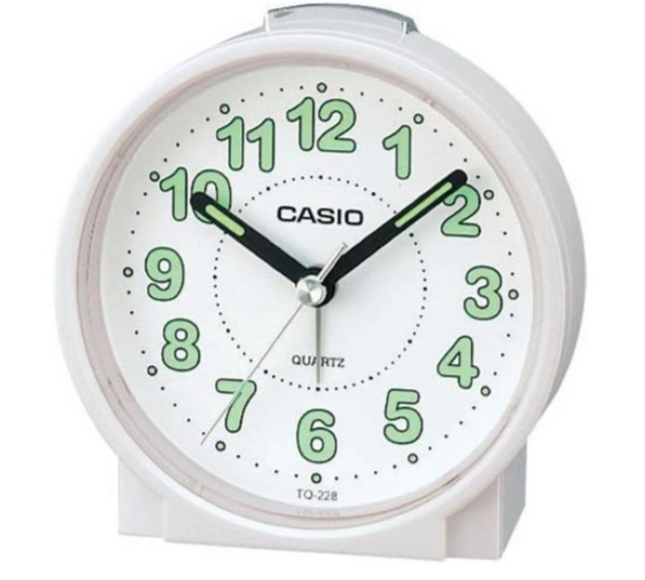 Casio Round Travel Table Top Alarm Clock Tq228-7Df