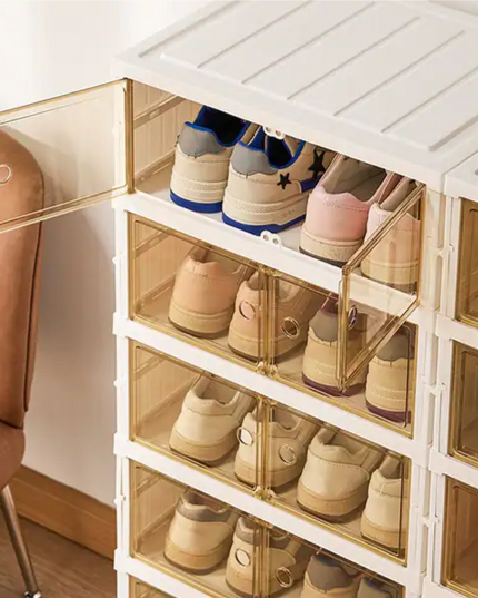 Telescopic Foldable Shoe Cabinet 2 Column 6 Layer