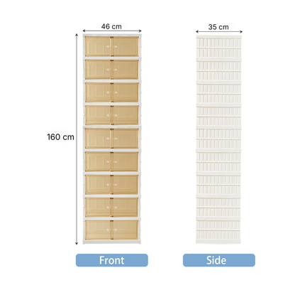 Telescopic Foldable Shoe Cabinet 2 Column 9 Layer