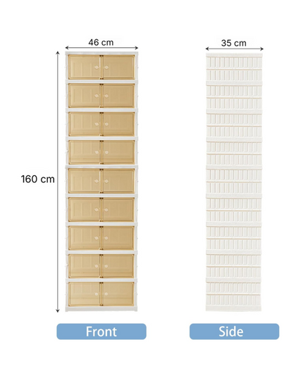 Telescopic Foldable Shoe Cabinet 2 Column 9 Layer