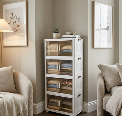 4 Layer Foldable Storage Cabinet