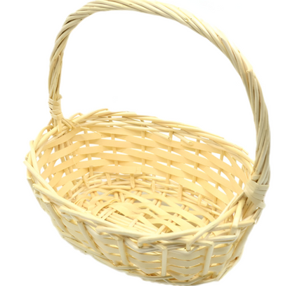 Gift Bamboo Hamper Basket Oval Shape With Handle
