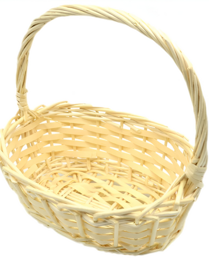 Gift Bamboo Hamper Basket Oval Shape With Handle