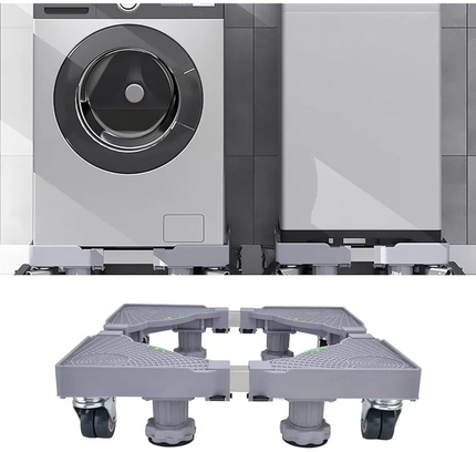 Washing Machine Adjustable Stand Base Shelf, Fridge Stand with Locking Wheels