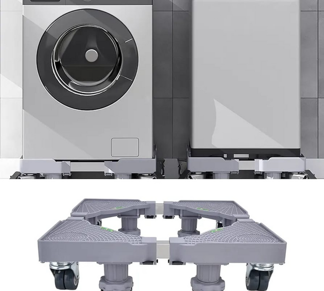 Washing Machine Adjustable Stand Base Shelf, Fridge Stand with Locking Wheels