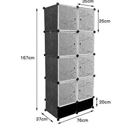 Wardrobe 8 Cube With Shoe Rack