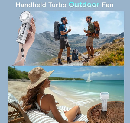 Handheld Digital Display Charging Fan with Light